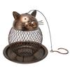 Кормушка для птиц в форме кошки, железная кормушка для птиц, подвесная снаружи, винтажное украшение для виллы, сада, двора