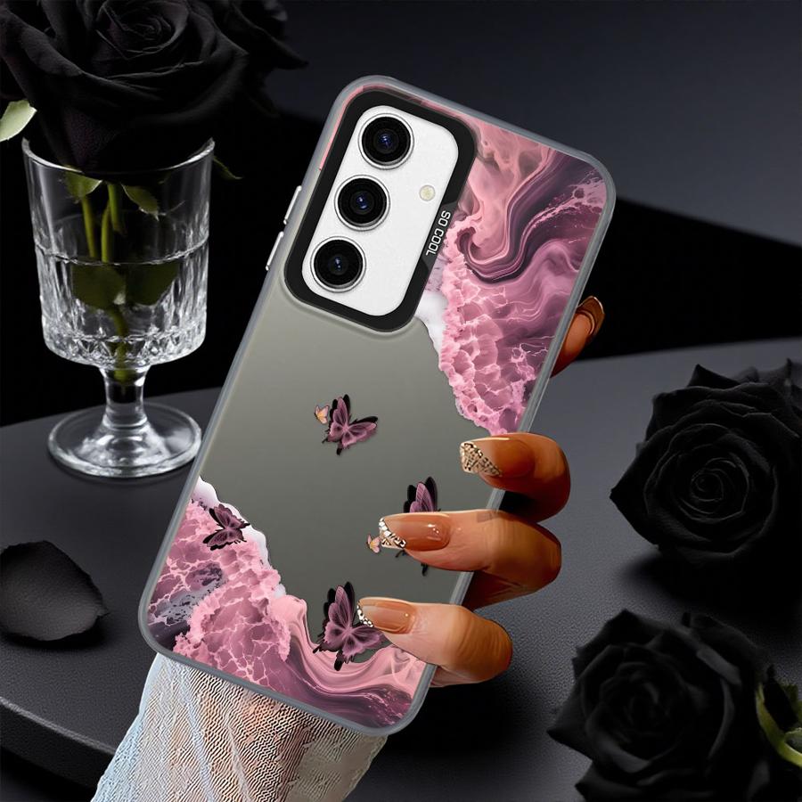Creative Pink Sea Butterfly Phone Cover Case for Samsung Galaxy A25 A73 A16 A34 A23 A71 A17 A52 A14 A56 A12 A32 A36 A13 A54 A72