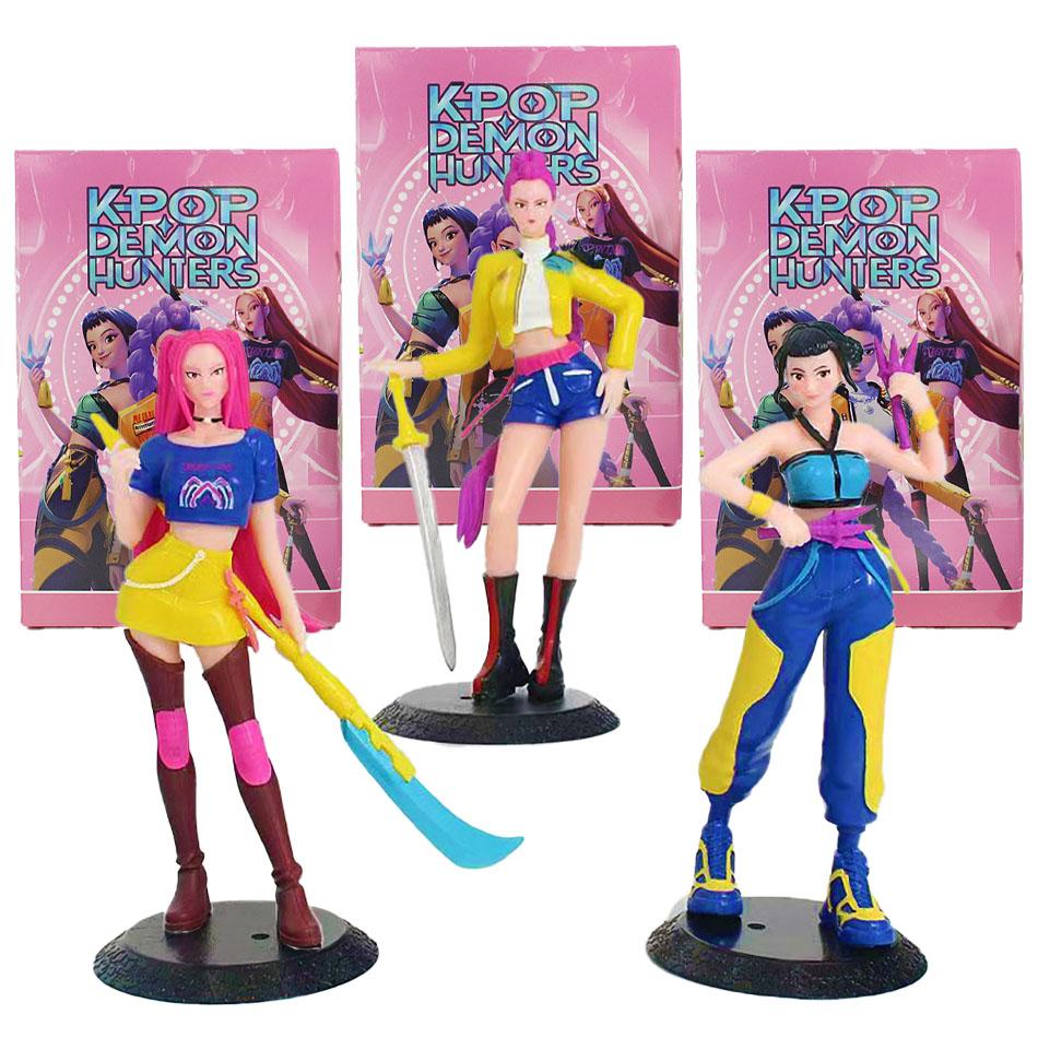 Kpop Охотники на демонов Фигурка Аниме Руми Мира Зои Персонаж Декор Мультфильм Аниме Фигурка Модель ПВХ Настольные украшения Фигурка Подарок