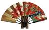 decorative cherry leaves with fan in a <Kyoto Fan> Double-sided fan, blossom/autumn design, stand, box.