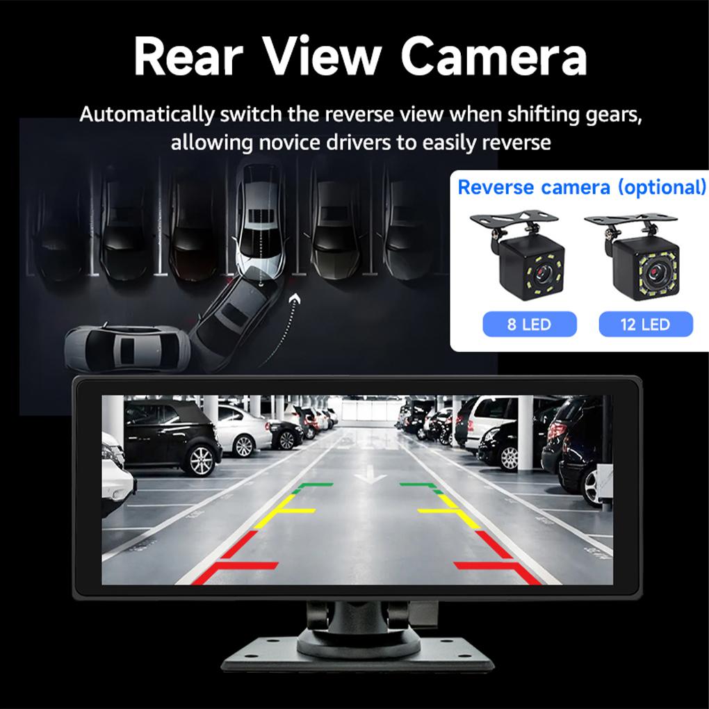 Portable Car Play For Car With Dash Cam Car-play Android Auto 10.26 HD IPS Screen Car Radio 8/12 LED Rear Camera