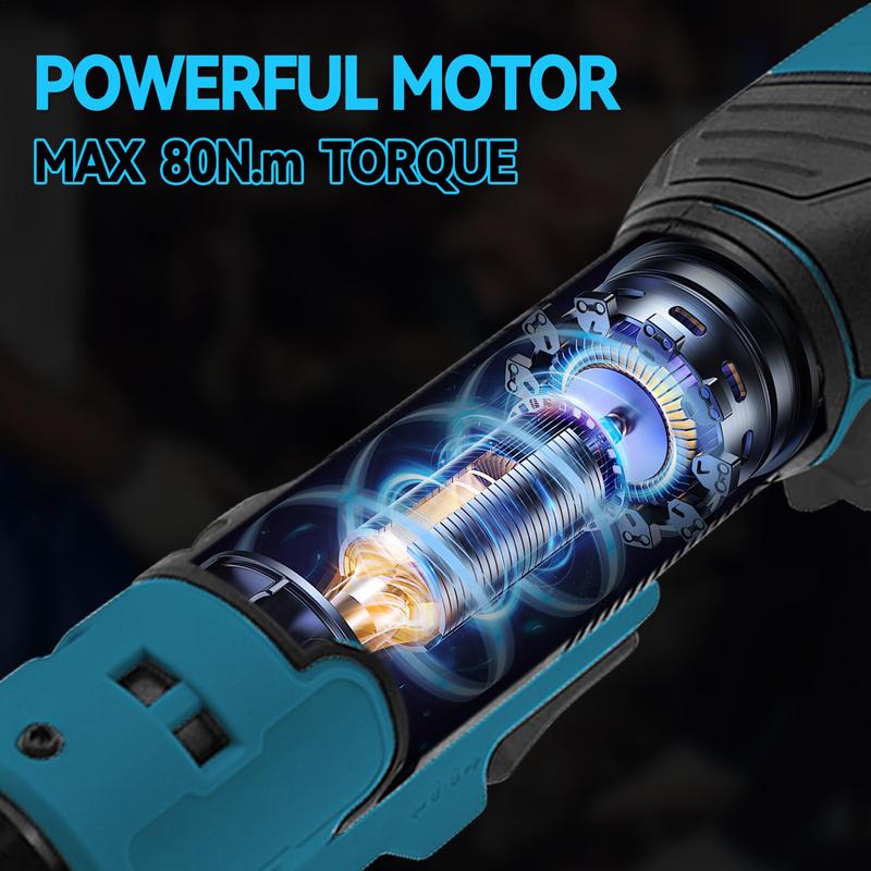 Электрическая трещотка Набор электрической трещотки Встроенный светодиодный свет Удлиненный 6-дюймовый аккумуляторный гайковерт-трещотка с 10 головками Для M akita D ewalt