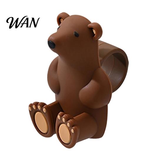 Wall Protector Pad Bear Door Handle Stopper Adhesive-Free Silicone Lever Stop Anti-collision Bumper Noise Reduction Home Office Protection