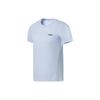 Li Ning Running Series Solid Color Logo Round Neck Short Sleeve T-Shirt Women Tops Blue ATSS386-2