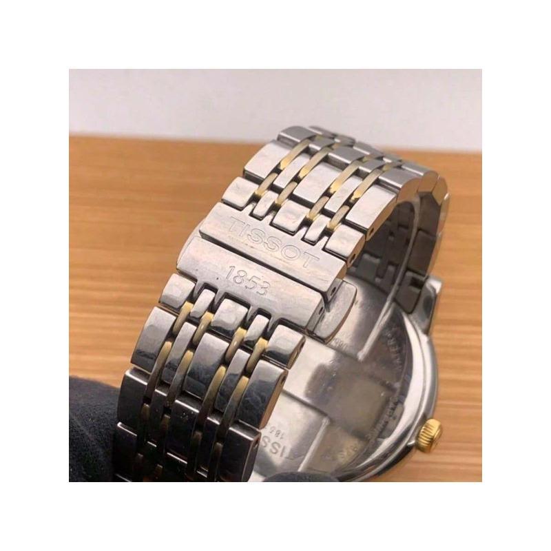 Tissot Carson, кварцевый механизм, водонепроницаемость 30 м, мужские швейцарские часы, 40*39,2 мм белый циферблат, корпус и браслет из нержавеющей стали T085.410.22.011.00
