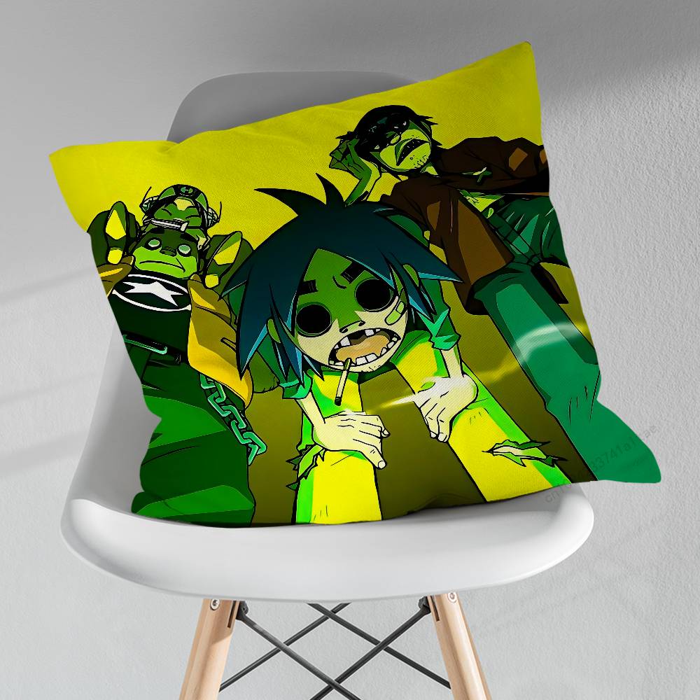 Hot GGorillaz Band Pillow Case For 30x30cm45x45cm55x55cm For Home Bedroom Decoration And Protector