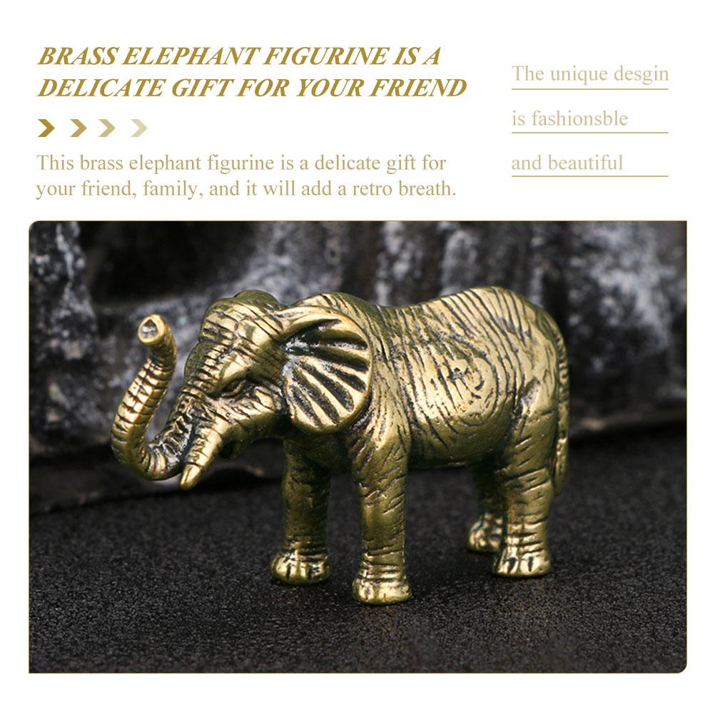 Латунный слон, украшение, золотая статуэтка, креативная маленькая декоративная статуэтка, настольное украшение, ремесленные статуи