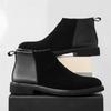 Fashion New Arrival Suede Leather Mens Chelsea Boots Comfortable Slip On Biker Boot Elegantes High Top Shoes Business Male Ankle Botas
