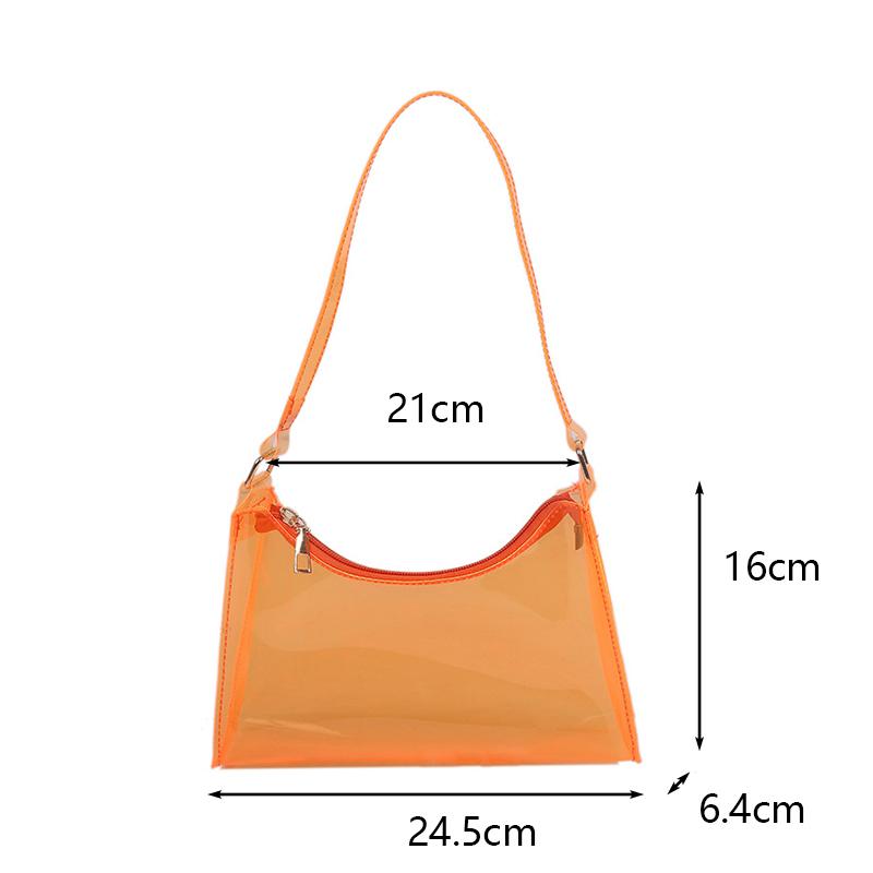 Yogodlns Women Underarm Shoulder Bag PVC Transparent Fashion Designer Small Handbag Purse Jell Hobos Bags Female Summer Top Handle Bags