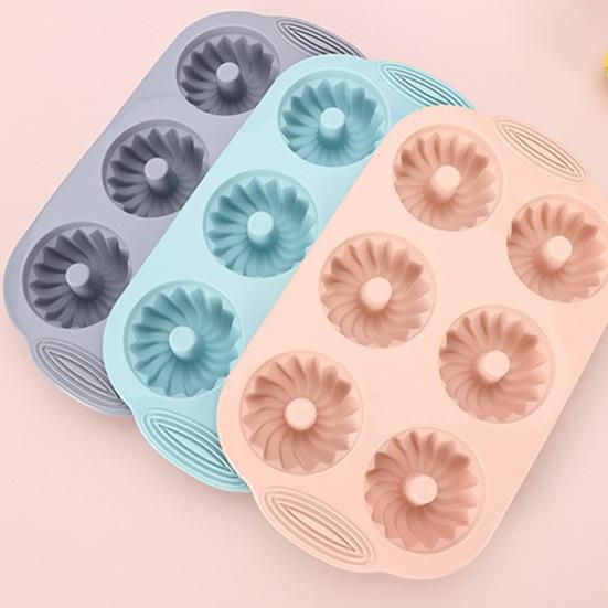 Силиконовая форма для выпечки на 6 ячеек, антипригарная, пищевого качества, легко снимается, для DIY, круглые печенья, пончики, пудинг, шоколад, помадка, желе, форма для выпечки