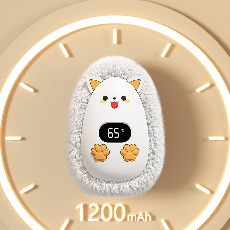 Smart Hand Warmer USB Rechargeable Pocket Heater Cute Animal Hand Warmer Digital Display Outdoor Palm Hand Warmer