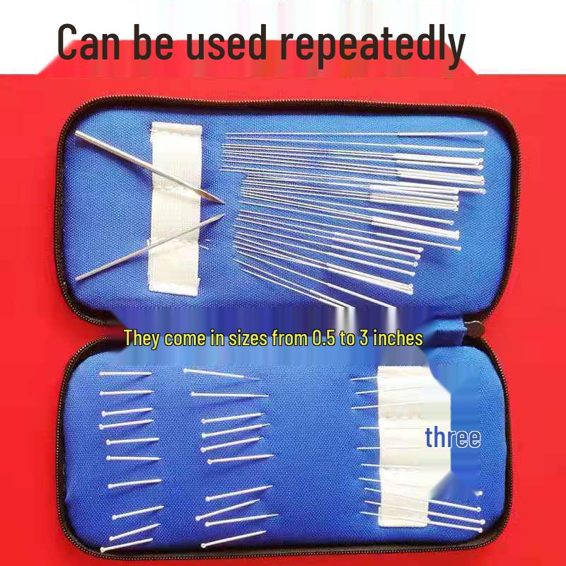 Набор для иглоукалывания из чистого серебра: 30/60 многоразовых штук, алюминиевая коробка на 200 штук