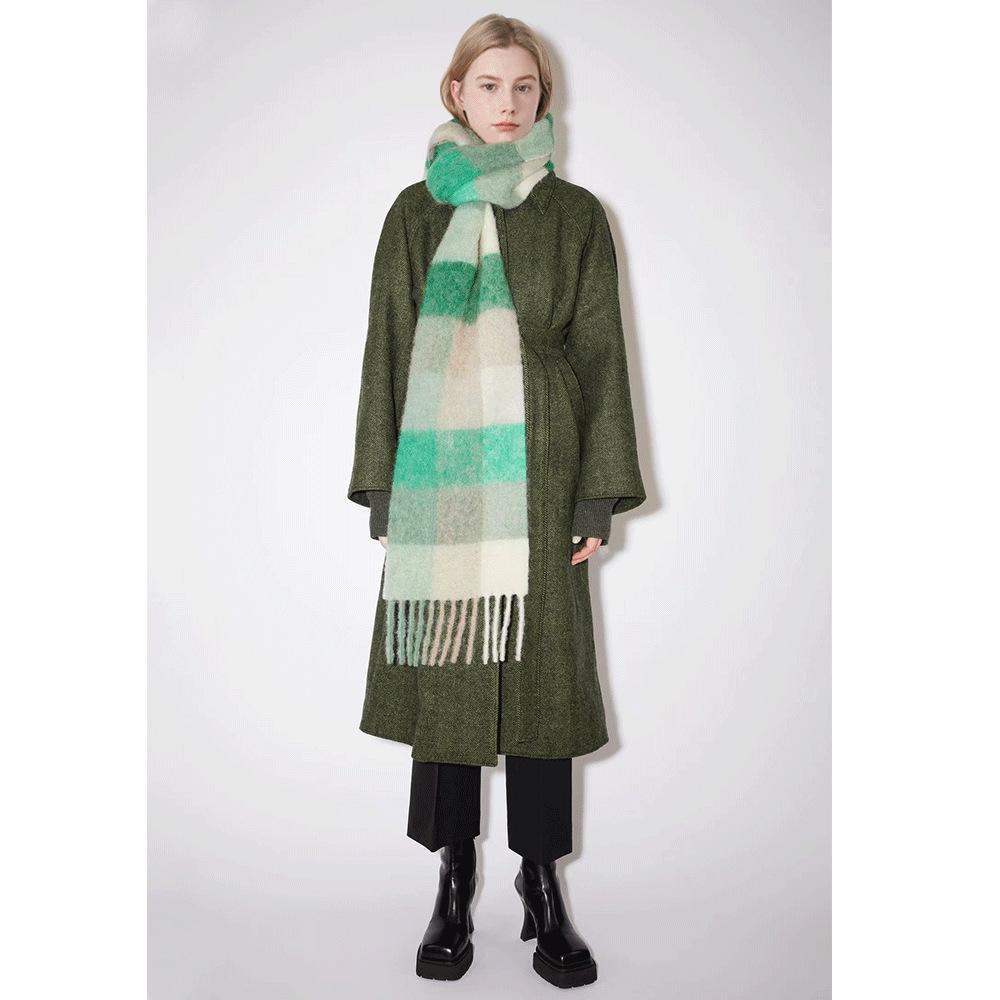 Tonglu Plaid Scarf New Imitation Cashmere Mohair Autumn and Winter Women's Warm Shawl