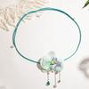 Drawstring Butterfly Orchid Clavicle Chain Lace Up Korean Style Choker Flower Necklace  Jewelry
