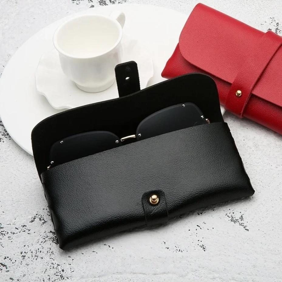 1 Pcs Women's Leather Eyeglasses Case Soft Portable Sunglasses Storage Bag Fashionable Glasses Case Accessory