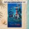 Mermaid Theme Soft Beach Towel Personalized Custom Name Text Towel Portable for Beach Pool Travel