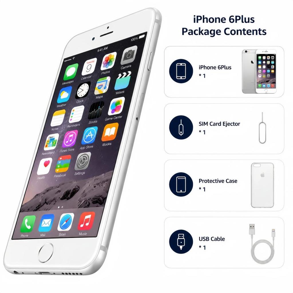 Восстановленный Apple iPhone 6 Plus 128GB Черный/Золотой/Серебристый 5.5" Смартфон с большим экраном Разблокированный Глобальная версия
