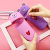 Retractable Pencil Pouch Soft Stationery Box Makeup Brush Storage Cartoon Bear Pencil Case  Student