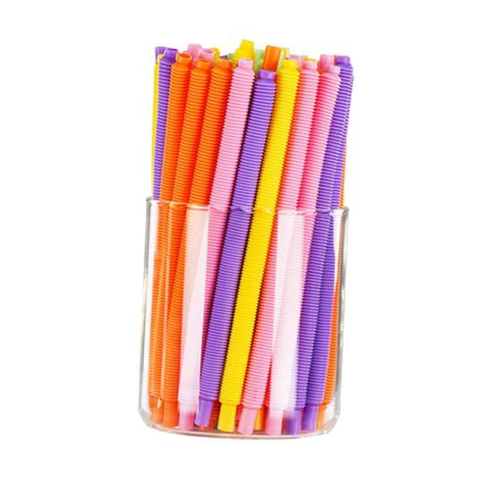 Разноцветные изогнутые гибкие соломинки 6 мм, многоразовые, пищевой пластик, гибкие соломинки для питья, для дня рождения, дома, путешествий