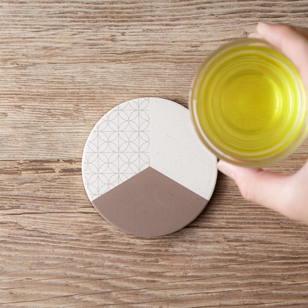 Ceramic Diatomaceous Earth Coaster WAGARA Heavyweight Shippo Walnut Brown 1 piece Diameter x Thickness Absorbent Coaster Made in Japan Mino Ware