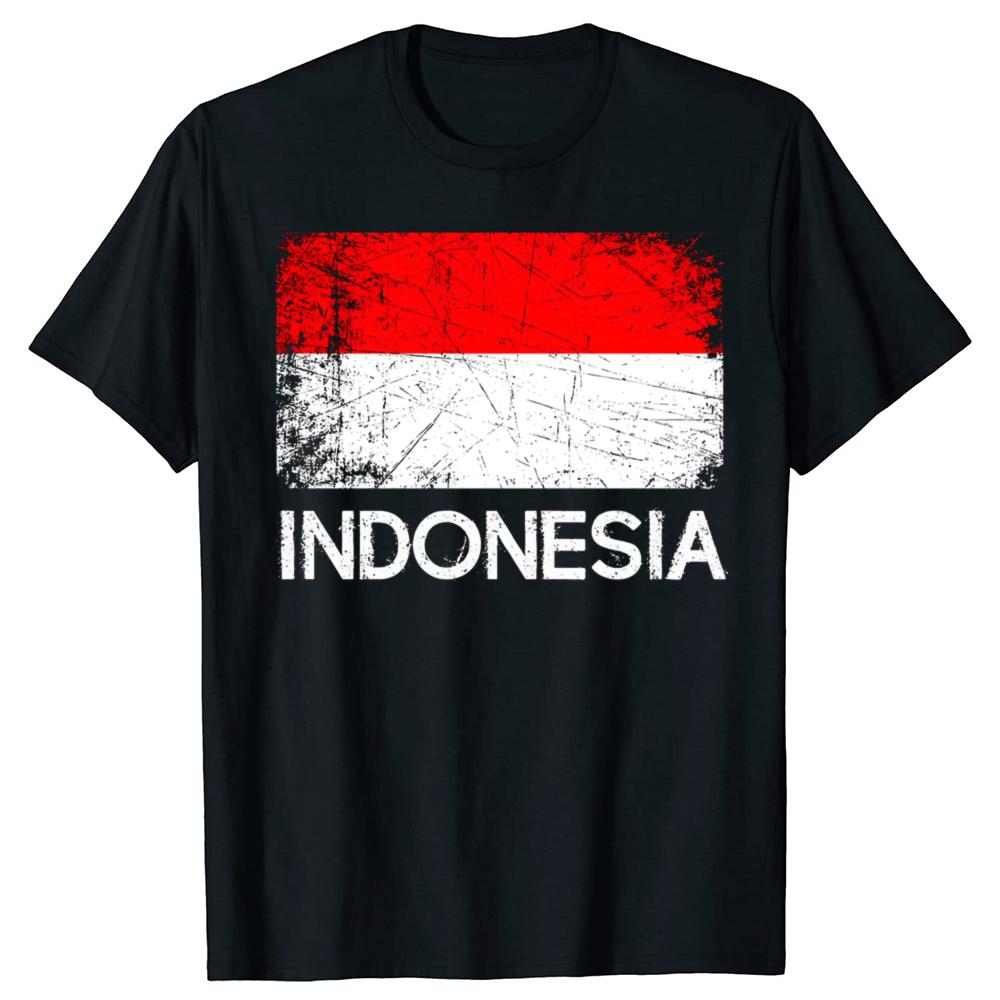 Funny Indonesian Flag Design Graphic 100 Cotton Tshirts Unisex Womens Fashion Casual Tshirt Loose Oversized Streetwear T Shirt