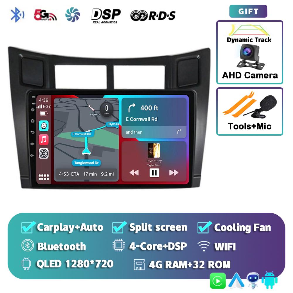Android 14 Carplay для Toyota Yaris 2005 2006 2007 2008 2009 2010-2012 Автомобильный радиоприемник, мультимедийный проигрыватель, GPS, 2Din, стереосистема, DSP