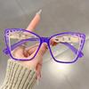 Personalized Color-blocking Anti-blue Light Glasses for Women, European and American Fashion Retro Color Contrast