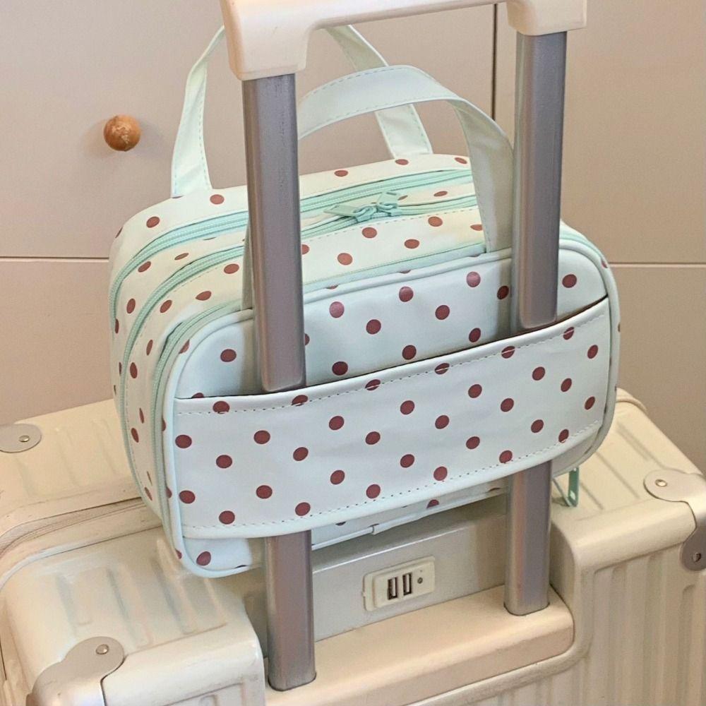 Three Layer Partition Pu Cosmetic Bag Multifunctional Toiletry Organizer Bag Travel Tote Business