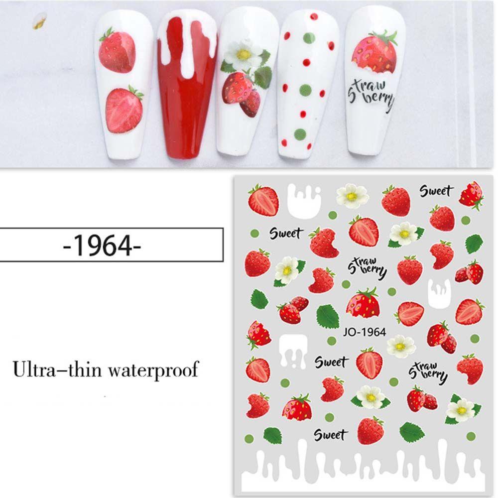 Decoration Transfer Slider Watermelon Nail Decal Peach Nail Foil Cherry Pattern Fruit Nail Sticker