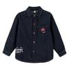 Girls' Denim Butterfly Embroidered Button-Down Shirt