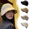 2024 Hat Women's Autumn Waffle Bucket Hat Women's Solid Color Drawstring Peaked Cap Wide Brim Sunshade Fisherman Hats Sunshade