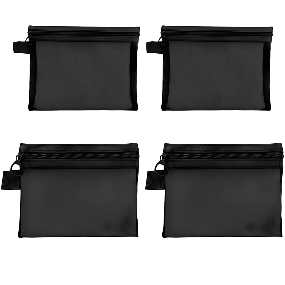 ZHSHXNGY Mesh Cosmetic Hanging Makeup Multifunctional 4-Pack Pouch, Gray, Pouch, Portable,