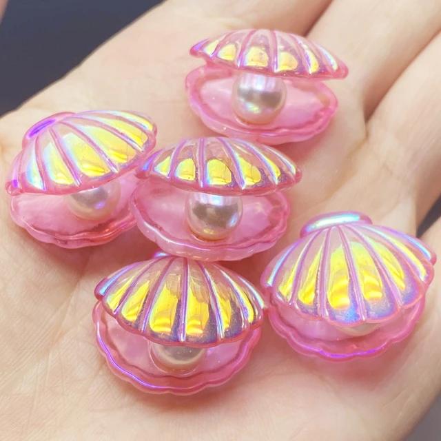 Новые 10 шт. милых цветных перламутровых ракушек Kawaii с плоским основанием из смолы, кабошонов для скрапбукинга, сделай сам, ювелирные изделия, украшения, аксессуары E