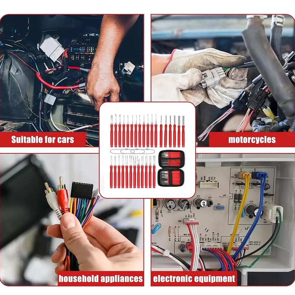 34 шт. Инструмент для снятия клемм, Инструмент для ремонта электрических разъемов, Экстрактор контактов для автомобильной электрической проводки