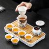 High-end business white porcelain tea set, portable express cup, 1 cup in a pot, travel tea set, company event gifts