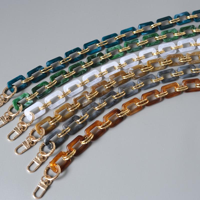 New Fashion Woman Handbag Accessory Metal Parts White Pearl Acrylic Resin Chain Luxury Strap Women Shoulder Cute Clutch Chains