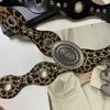 Vintage Leather Waistband Gothic Dress Jeans Belt Trendy Women's Rivet Belt  Waist Belt