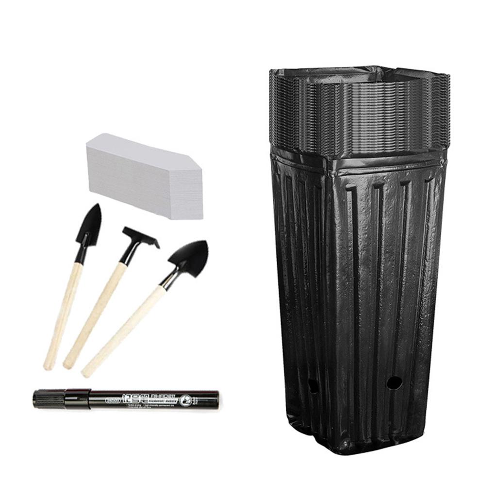 20 шт. высокие квадратные стаканчики для рассады, пластиковые глубокие горшки для рассады, дышащая конструкция для пересадки садовых деревьев