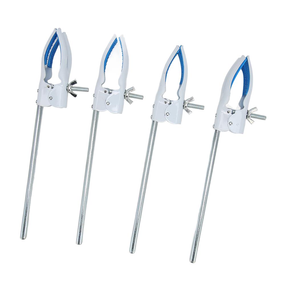 4 шт. лабораторный зажим с 4 зубцами и резиновым покрытием, профессиональный лабораторный зажим из нержавеющей стали для