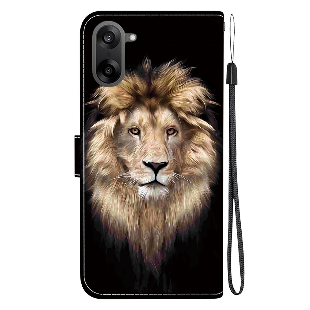 Для OnePlus Nord CE5 5G Чехол с принтом Кожаный откидной кошелек Чехол для телефона со шнурком