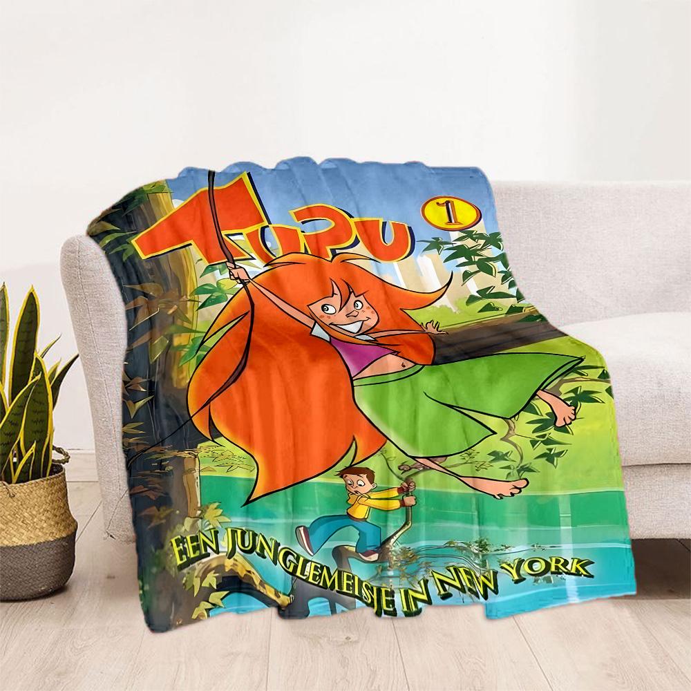 Girl Flying Near House. Flannel Blanket-Soft and Suitable for Sofas,Beds,Offices,Travel,All Seasons,Great Gift for Holidays and Birthdays.