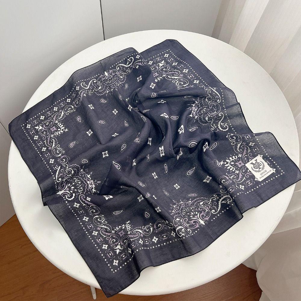 Thin Cotton Square Scarf Korean Small Scarves Cashew Nut Print Silk Scarf  Clothing Accessories