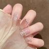 24Pcs Faux Pearl Fake Nails with Reinforcement Glue DIY Art Design False Nails Wearable Press-on Manicure Stylish  Artificial Nails