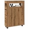VidaXL Narrow Bathroom Cabinet On Wheels Artisan Oak, Narrow Bathroom Storage, Narrow Storage for 855276