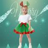 2-Piece Set Children's Tulle Skirt Christmas Party Performance Outfit  For Height 80-140cm