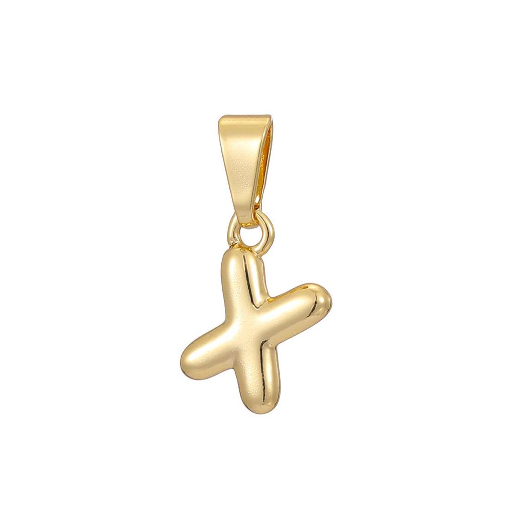 Ожерелье-подвеска с мини-буквами-пузырями с покрытием из 18-каратного золота - Персонализированное 26 английскими буквами