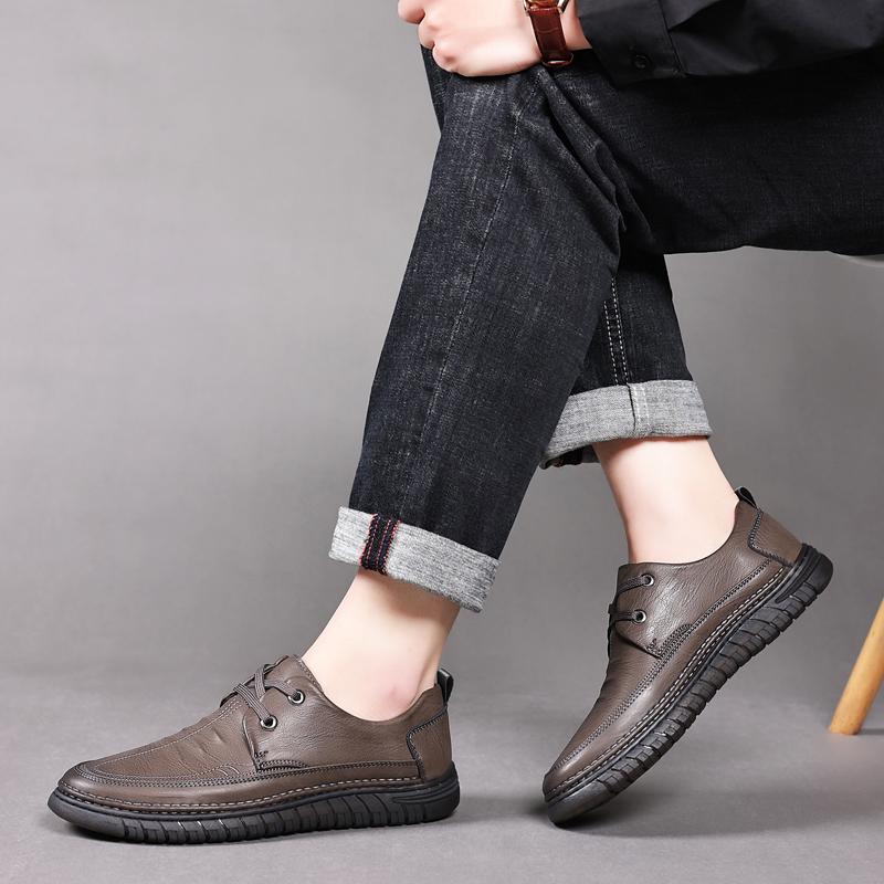 Мужская обувь из натуральной кожи, роскошные повседневные деловые мокасины, кроссовки для мужчин, тенденции 2024 года, удобная обувь для общественного отдыха