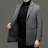 Mid-length Wool Double-sided Cashmere Coat for Men In Winter Middle-aged Dad Removable Down Liner Wool Woolen Coat