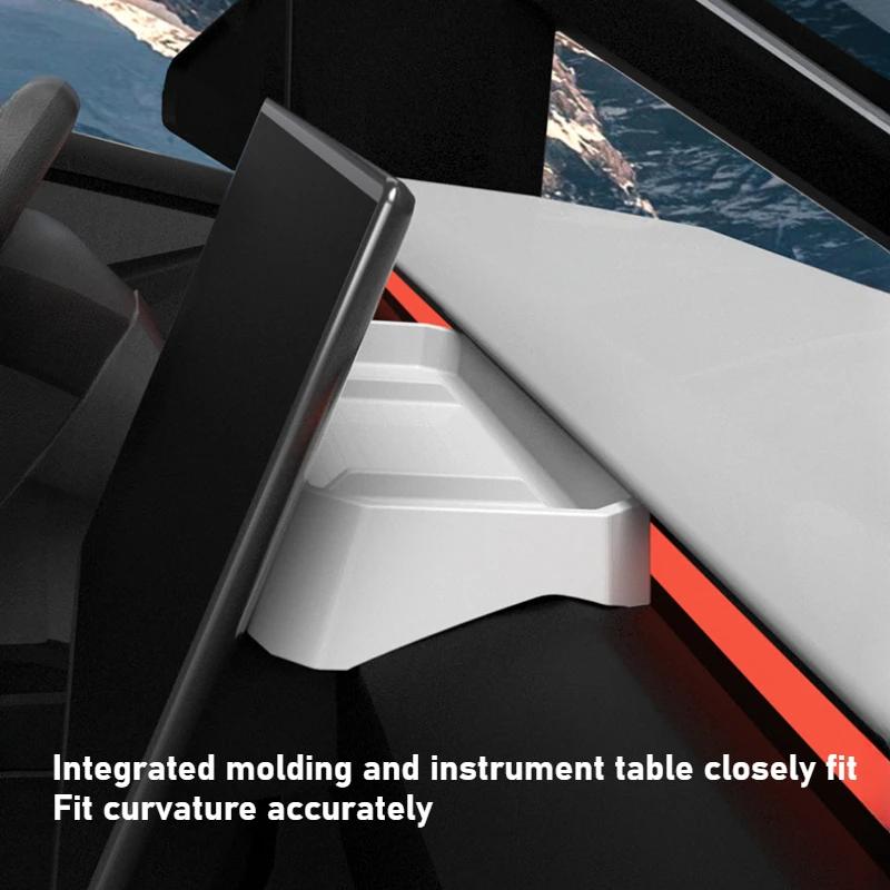 Silicone Dashboard Storage Box for Tesla Cybertruck 2025 Center Console Behind Screen Organizer Hidden Tray Car Accessories