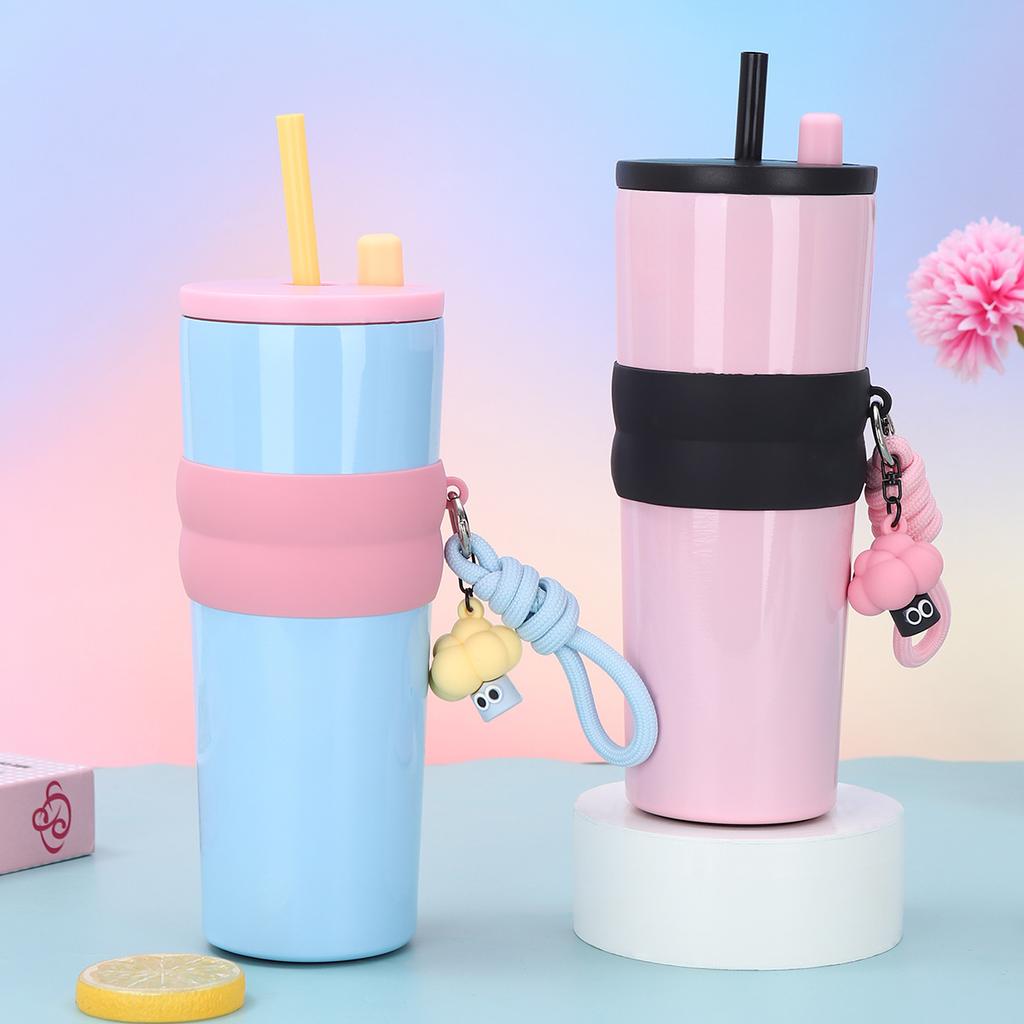 Новая Удобная веревка Удобный Ледяной Bula Чашка Стальная Двухслойная Вакуумная Изолированная Чашка Высокий Внешний вид Горизонтальная Чашка с соломинкой